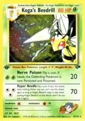 Koga's Beedrill - 9/132 - Holo Rare - 1st Edition